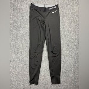 Nike Pro Black Full Length Training Leggings Women’s Medium Swoosh Logo